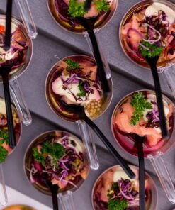 Sous vide lazac cékla kaviárral